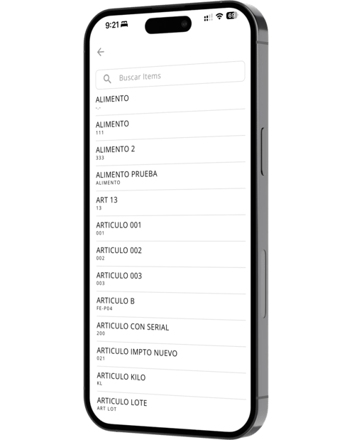 Articulos Pymes+ POS Mobile